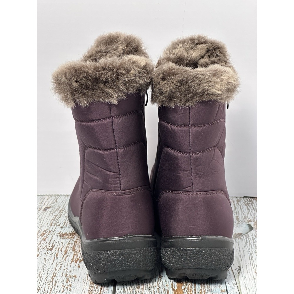 Flexus Italian Comfort Women's Burgundy Snow Boots Size 38 (7.5-8) - Picture 6 of 16
